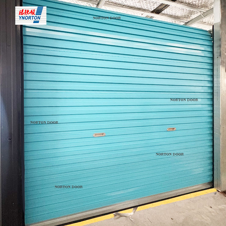 Blue Roll Up Door